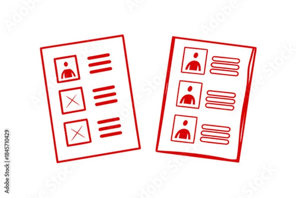 Obraz Flat Vector Comparison Infographic with Two Equal Columns — Minimal Modern Corporate Design