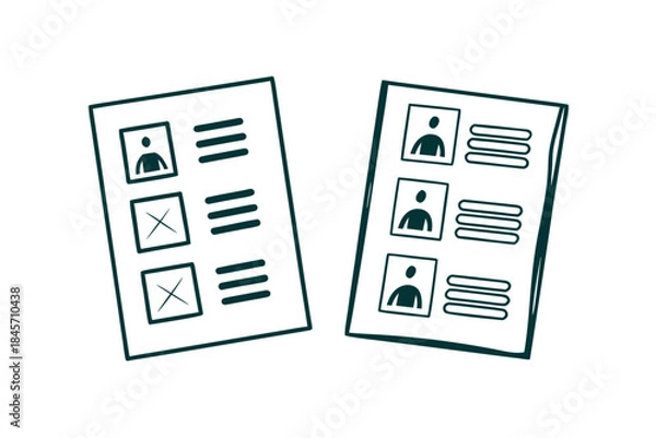 Obraz Flat Vector Comparison Infographic with Two Equal Columns — Minimal Modern Corporate Design