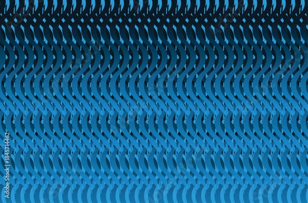 Obraz Blue abstract repeating ribbons pattern for background design and digital art projects