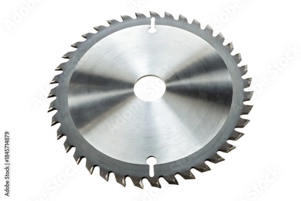 Obraz Circular saw blade with sharp teeth isolated on white background