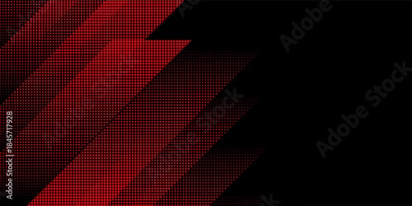Obraz Dynamic Red Halftone Dots Background. futuristic technology concept