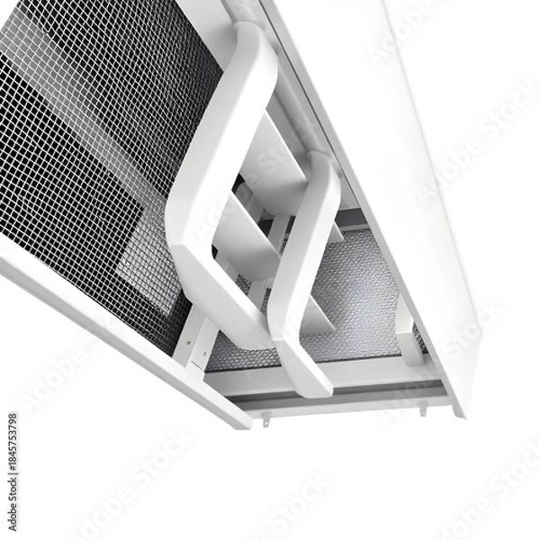 Fototapeta Macro Detail of Louver Flaps and Insect Screen on Vent Hood