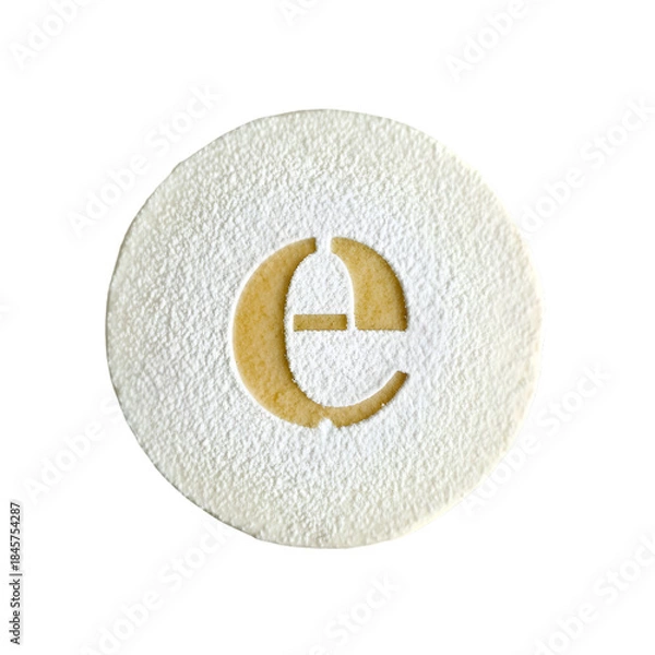 Obraz Alphabet Cookie 'e' - Powdered Sugar Stencil