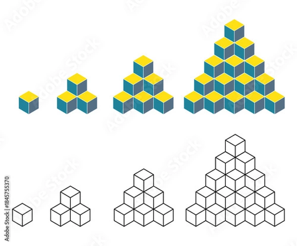 Fototapeta Stacked cube pyramids