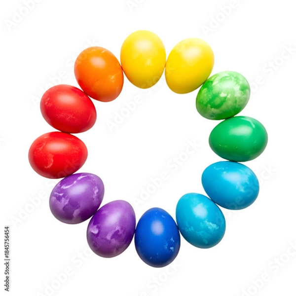 Obraz Rainbow Dyed Easter Eggs Ring - Festive Colors