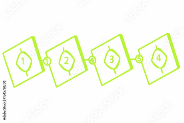 Obraz Flat Vector Step Process Infographic with Numbered Blocks — Clean Corporate Horizontal Design