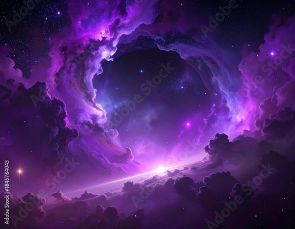 Obraz “Violet Vortex – Celestial Portal in Deep Space Nebula”