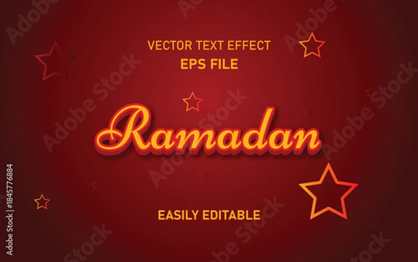 Obraz Ramadan text effect with star