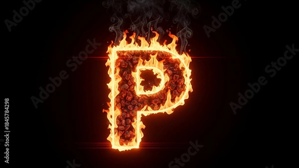 Obraz Fire Form Letter P