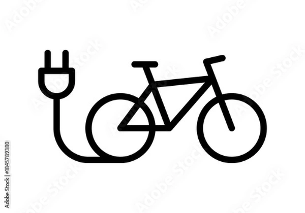 Obraz Electric bicycle charging icon