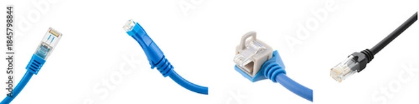 Fototapeta Set of Reinforced Ethernet Cables  Boot in Isolated Detail