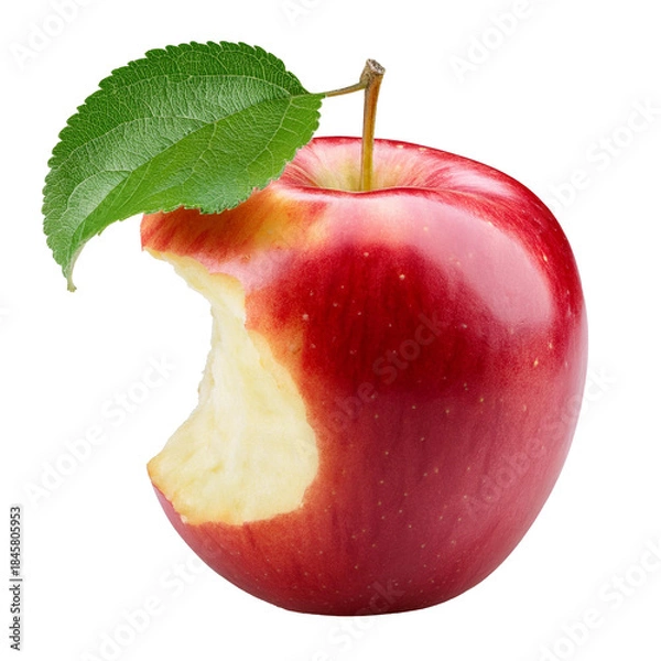 Obraz bitten red apple isolated on white background