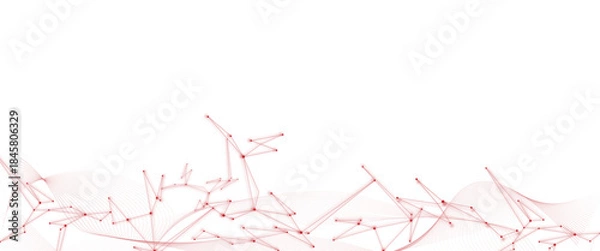 Obraz Vector Connect link background. global network technology concept. Digital technology futuristic internet network speed connection red background