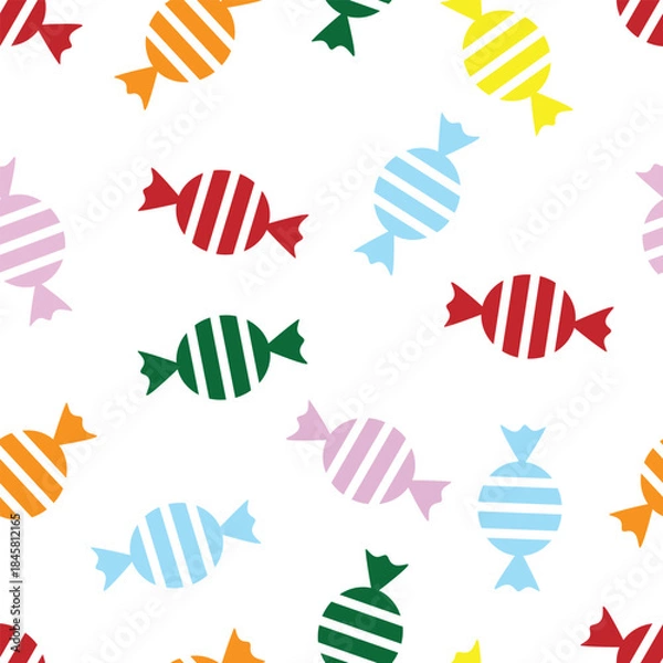 Fototapeta candy seamless pattern for background, texture, fabric motif, gift wrapping, wall decoration