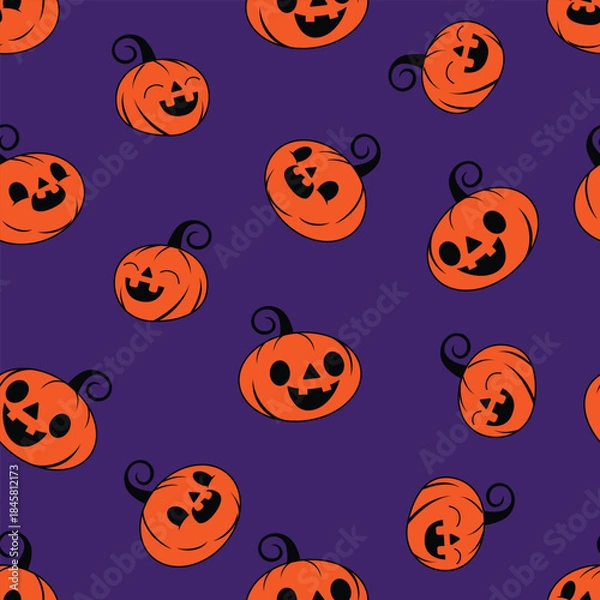 Fototapeta pumpkin seamless pattern for background, texture, fabric motif, gift wrapping, wall decoration
