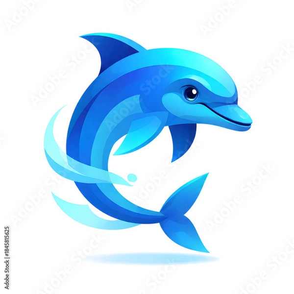 Obraz Playful & Friendly Dolphin Logo