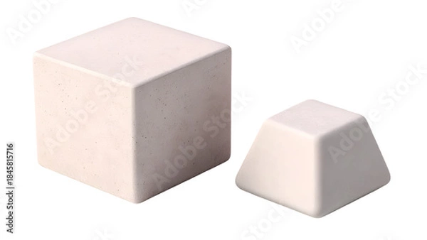 Fototapeta Geometry & Keycap Shapes: Abstract Cube and Pyramid Forms