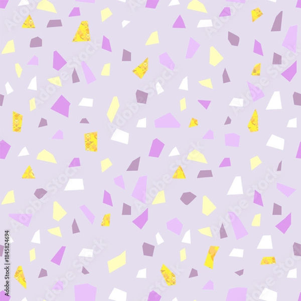 Obraz Terrazzo Floor seamless pattern with Golden Pieces