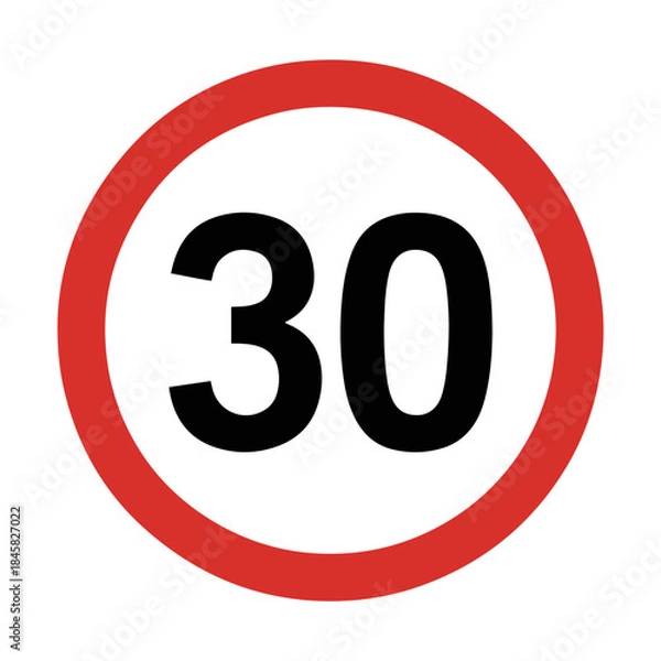 Obraz speed limit 30 road sign icon