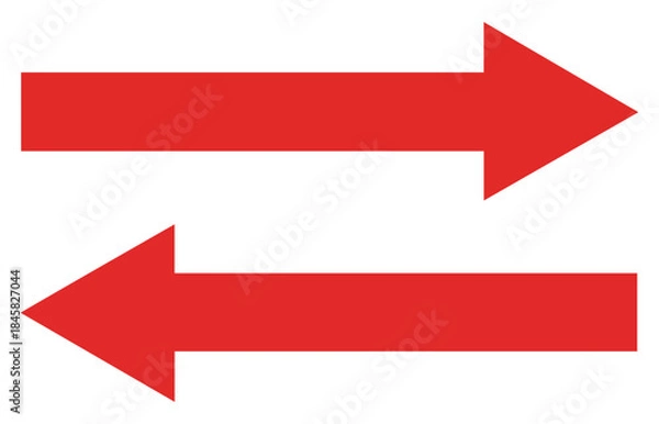 Obraz red left right arrow icon set