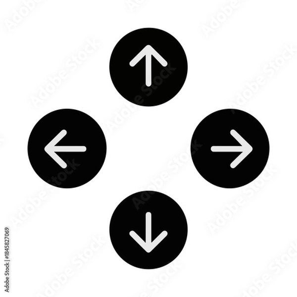 Obraz four way direction arrow icon