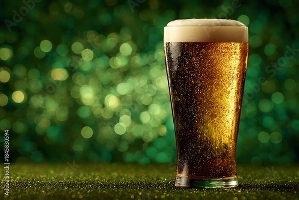 Fototapeta Foaming beer pint celebrating st. Patrick's day