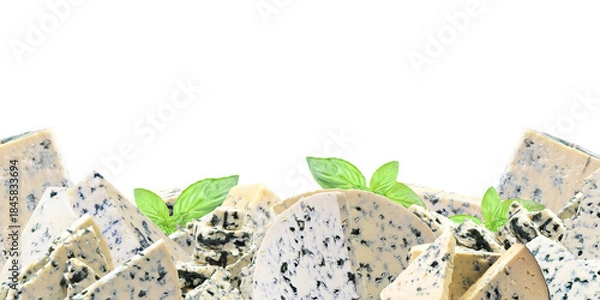 Obraz Blue cheese isolated on white background