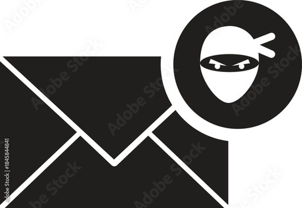 Obraz Spam Message Warning Alert Icon vector illustration
