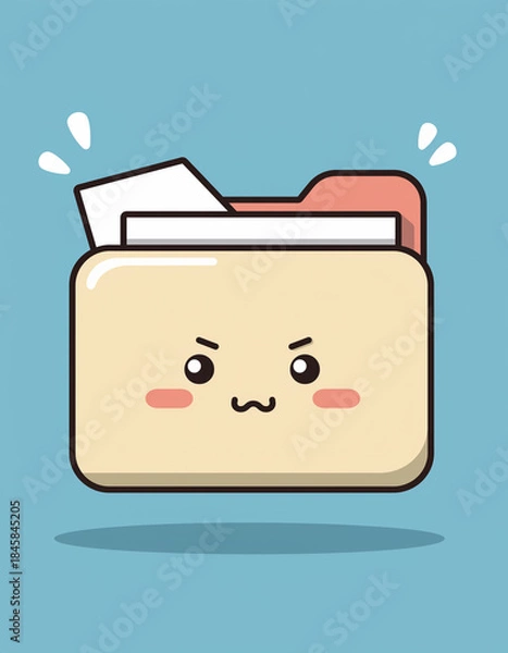 Obraz Stressed folder character feeling overwhelmed