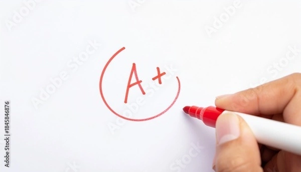 Obraz “A+” Grade on White Background – Simple Educational Symbol

