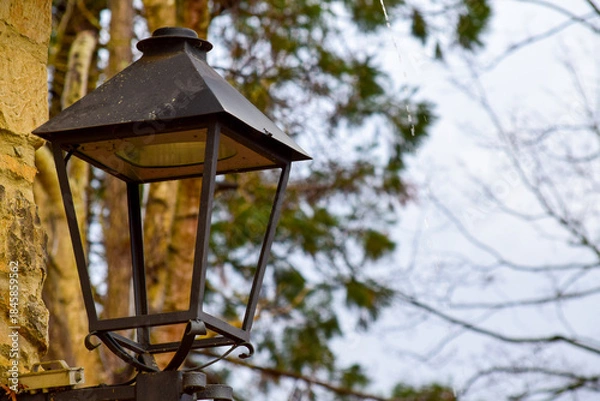 Fototapeta Farola en la pared se la casa