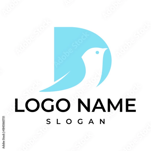 Obraz letter D bird logo