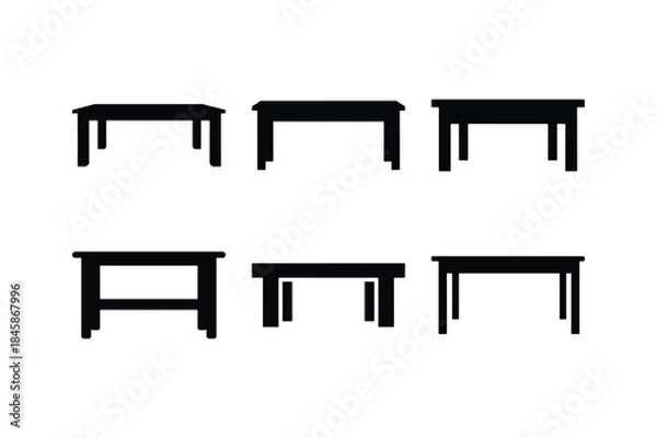 Fototapeta center table silhouette vector set