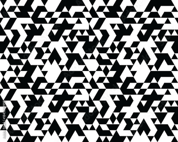 Fototapeta Seamless monochrome geometric pattern, decorative design	