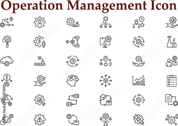 Obraz Operation management icon representing business strategic planning and process optimization