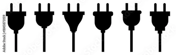 Obraz Electric plug icons set