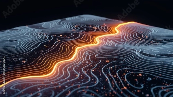 Obraz Luminous Topographic Landscape