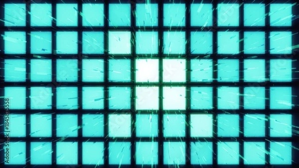 Obraz Futuristic Grid with Glitch Effect