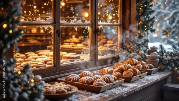 Obraz Cozy Christmas Bakery Display
