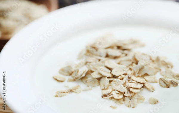 Obraz Oats with fresh yogurt