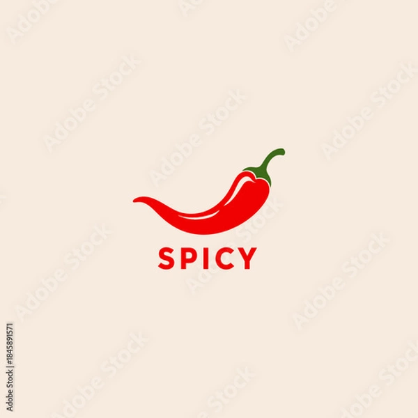 Obraz Red chili logo icon flat vector design. 