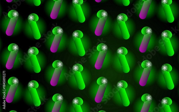 Obraz Neon Candy Cane Pattern on Black Background