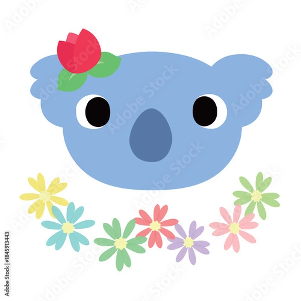 Obraz 可愛いコアラのマーク　春のチューリップ