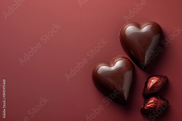 Obraz ハート型チョコレートの背景