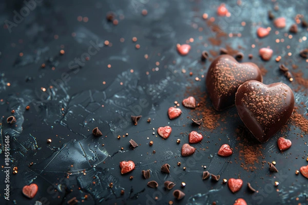 Obraz ハート型チョコレートの配置