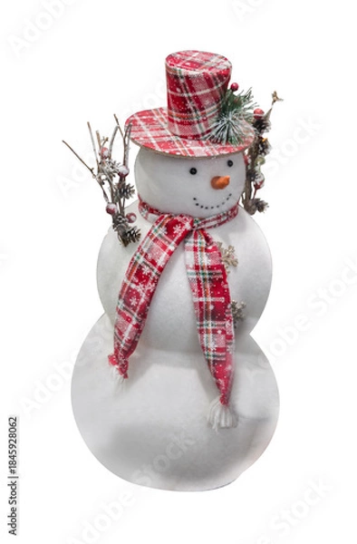 Fototapeta christmas toy - snowman isolated