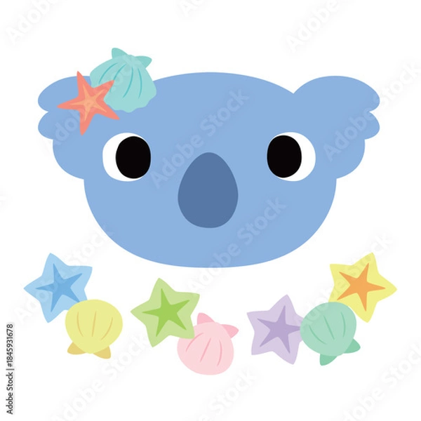 Obraz 可愛いコアラのマーク　夏の貝殻