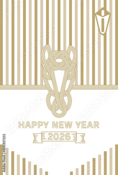 Obraz おしゃれシンプルな2026年午年年賀状
