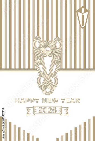 Obraz おしゃれシンプルな2026年午年年賀状

