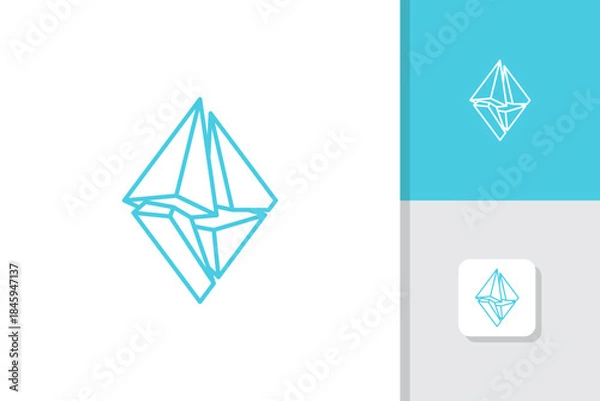 Obraz iceberg stone icon logo design illustration vector template